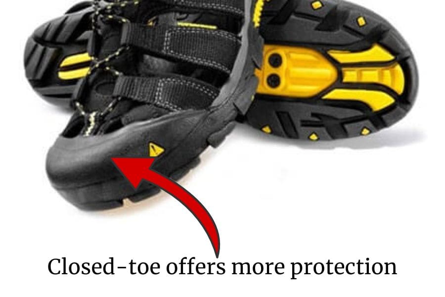 closed toe sandals are more protective