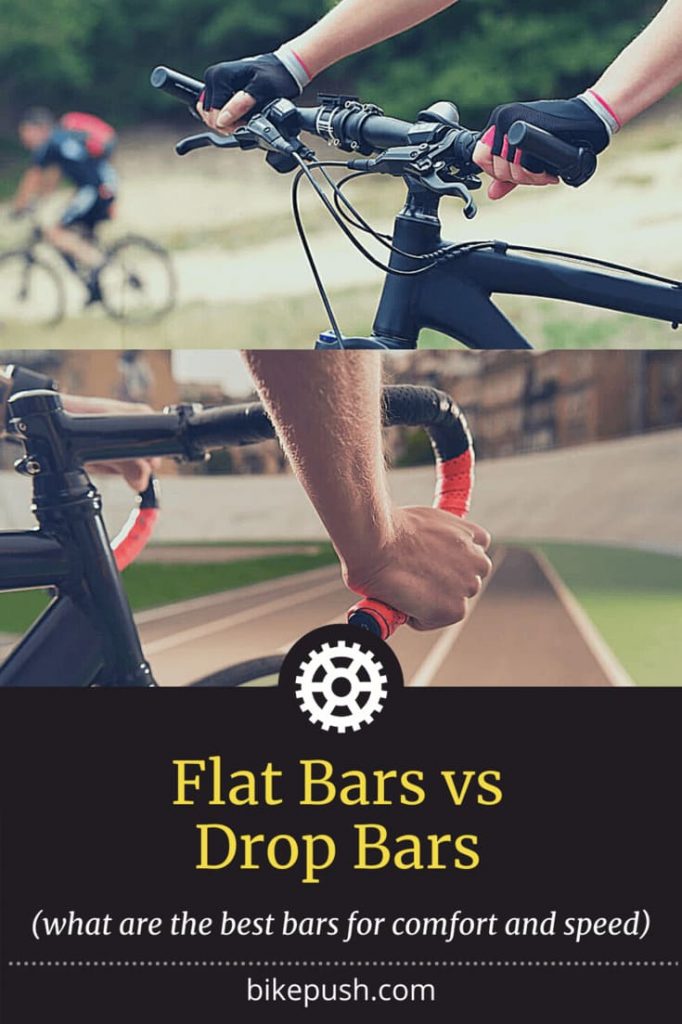 Flat versus drop handlebars - image for Pinterest