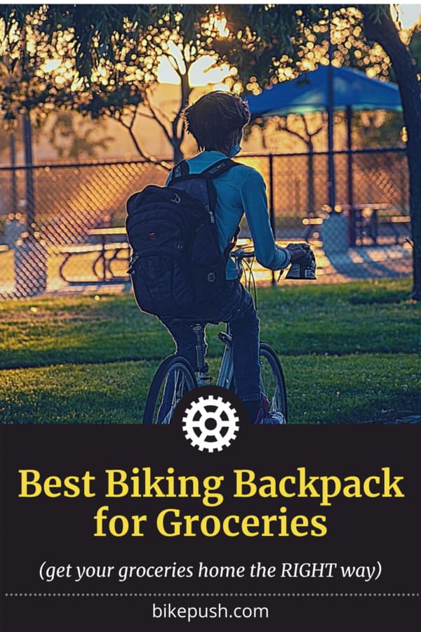 Best Biking Backpack for Groceries - Pinterest Pin