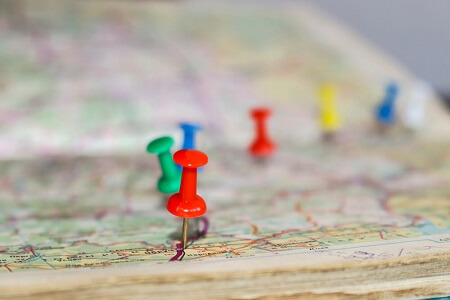 Plot route on map with pins