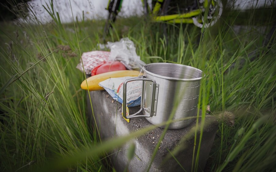 Food and Water long bike ride - Camping gear as part of a bike packing tour