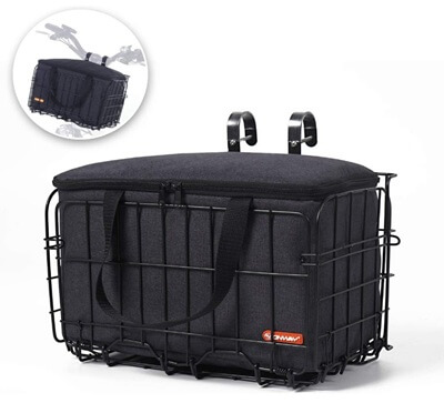 Onway Front Bike Basket with Tote Liner Bag