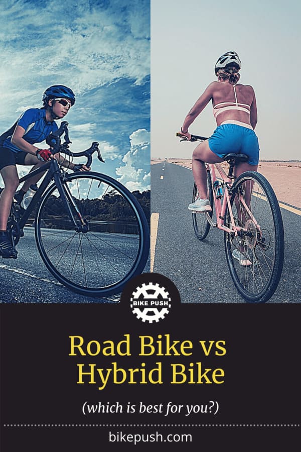 Road Bike vs Hybrid Bike - Pinterest Pin Small Image