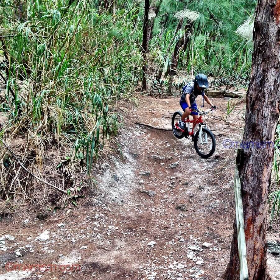 child cycling around Oleta River State Park forest trail - Flickr image