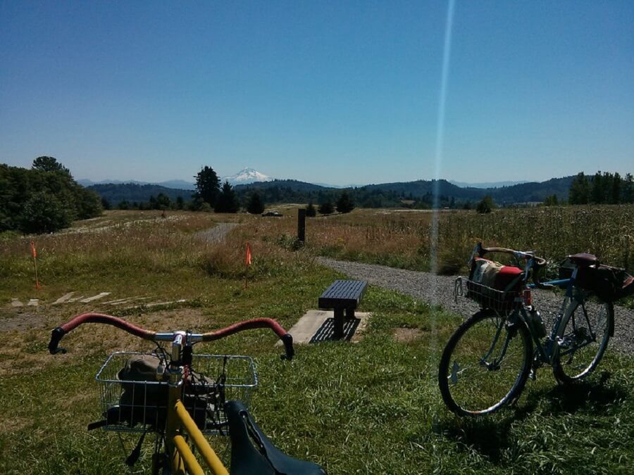 two parked bicycles at Powell Butte Nature Park in Portland