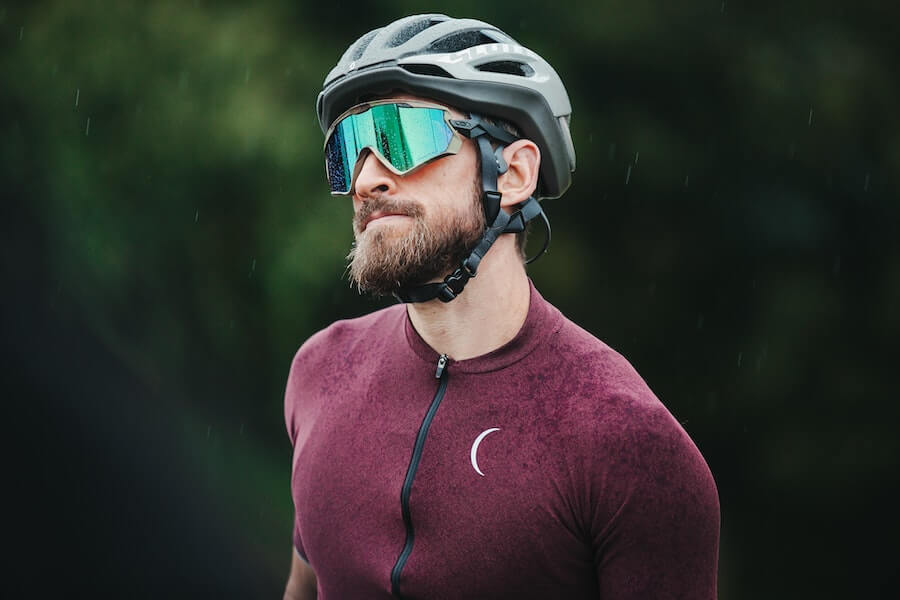 Cyclist Wearing Breathable Nano-Perforated Jersey