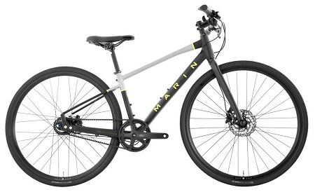 Marin Presidio 3 700C Commuter Bike 2022 in Satin Black color
