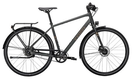 Trek District 4 Equipped 2021 Commuter Bike in Lithium Grey color