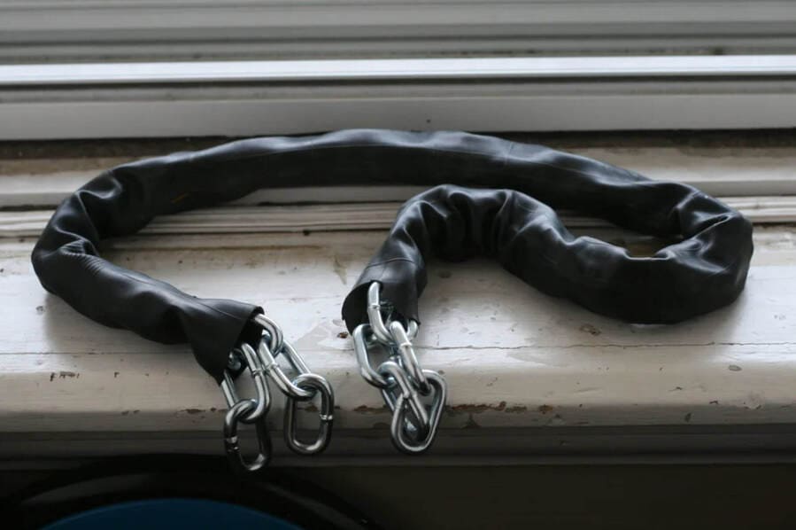 Chain Lock Covers from old bicycle tires