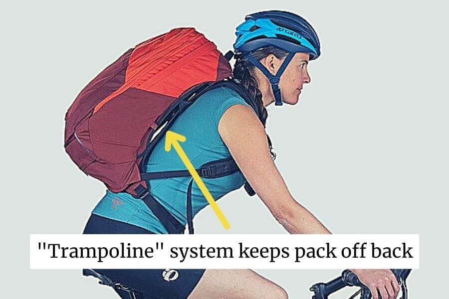 Osprey Radial Commuter Backpack helps stop a sweaty back