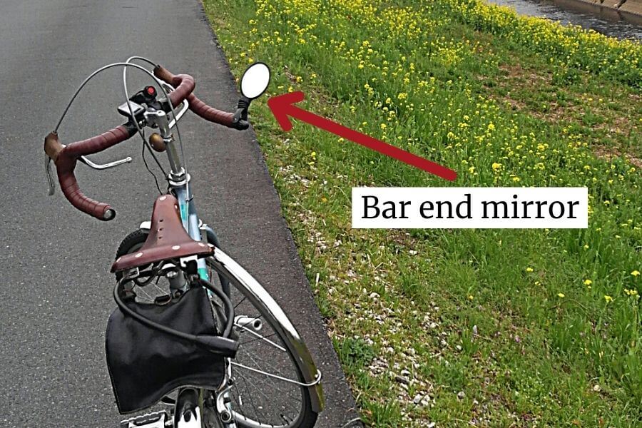 bar end mirror on an old touring bike
