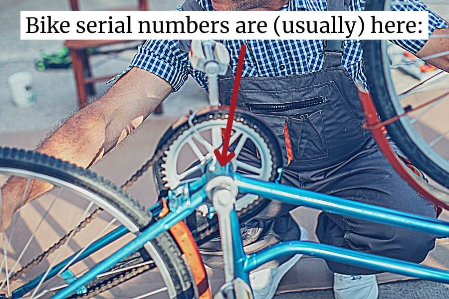 Where to find bike serial number - under bottom bracket