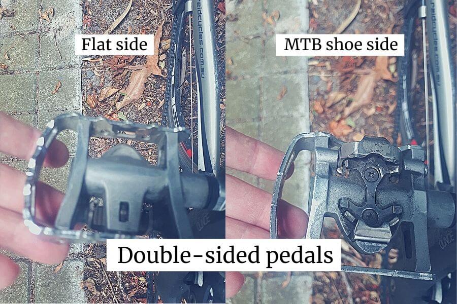 Hybrid double-sided pedals