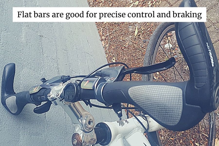 flat bars offer good handling and fast braking