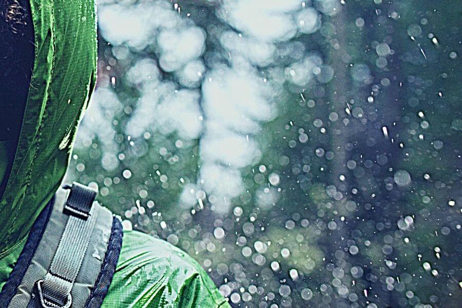 Man with waterproof jacket