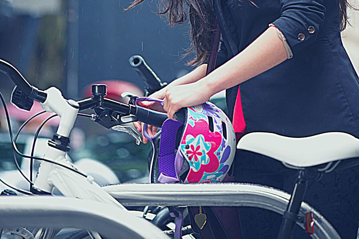lock helmet to bicycle