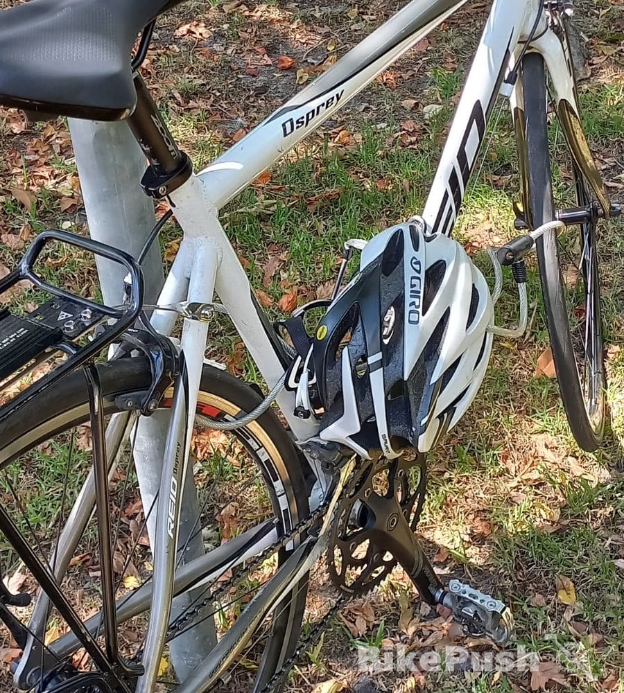 Helmet locket to a bike and post 