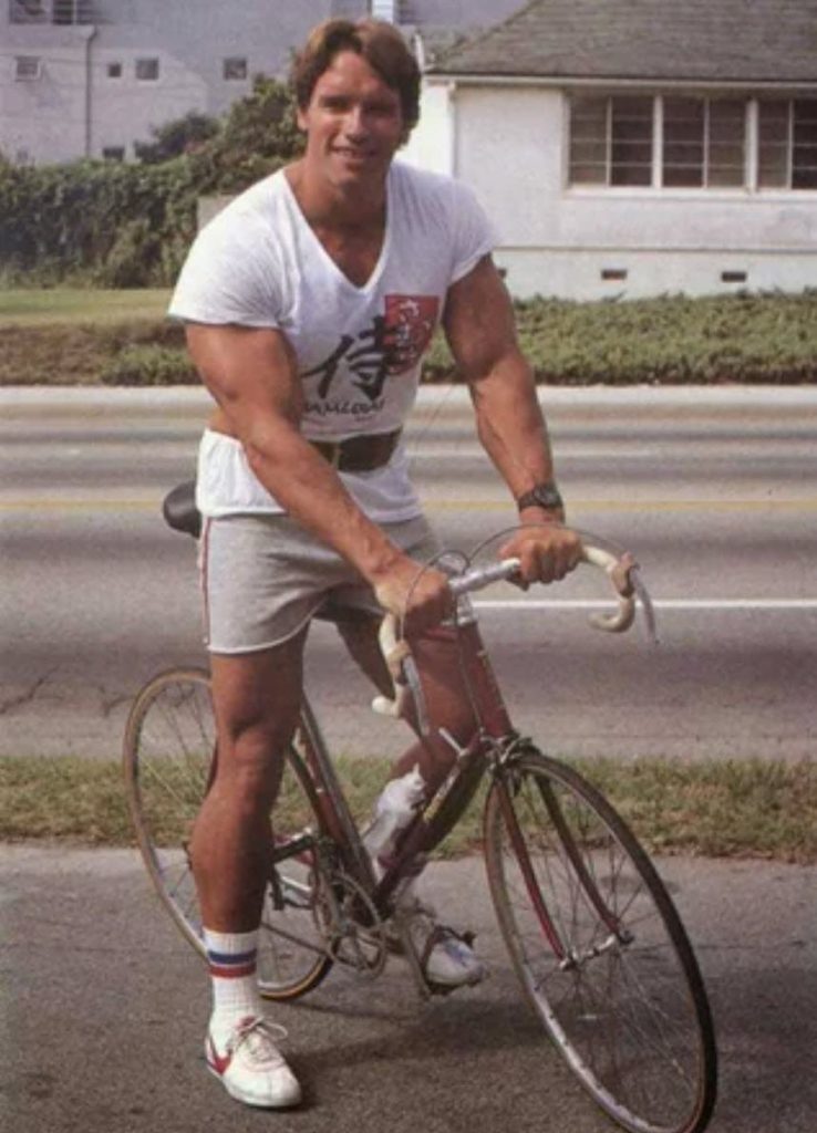 Arnie on bicycle
