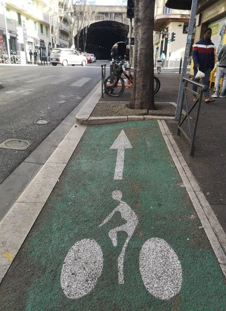 Marseille, France bad bike lane