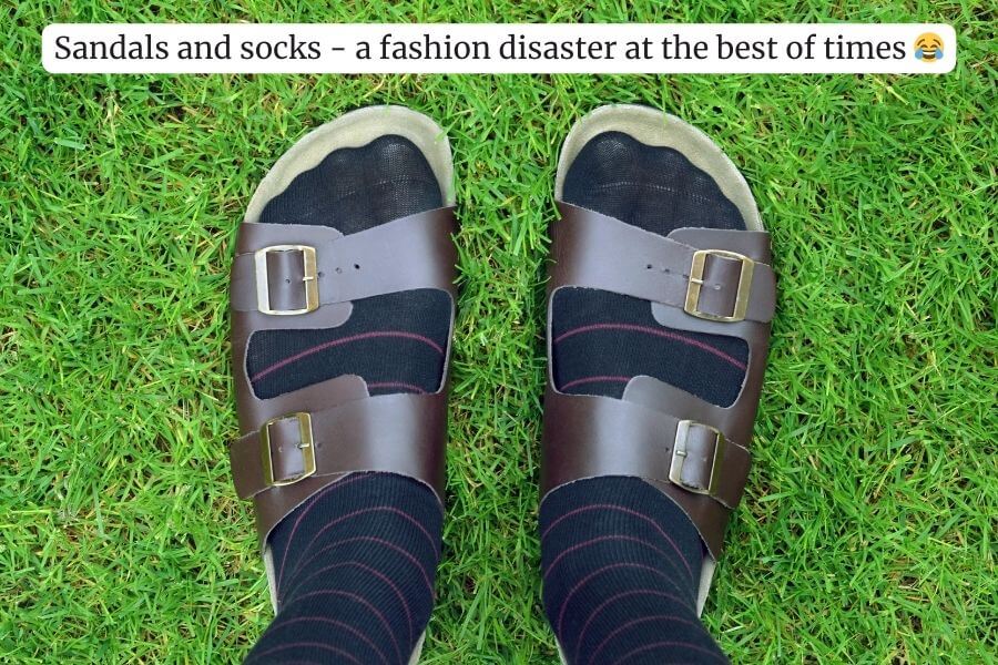 sandals and socks