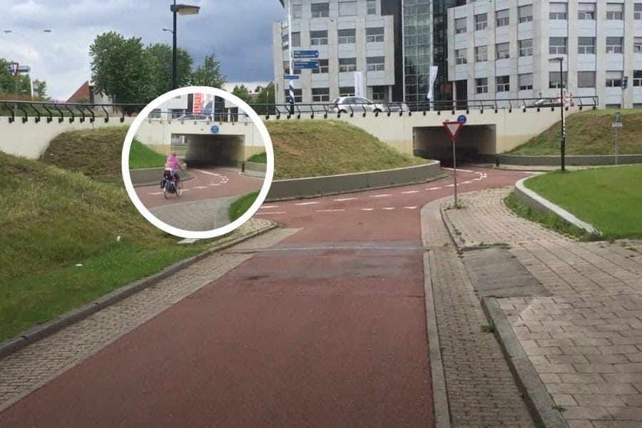 Houten bike Roundabout first person - BikePush