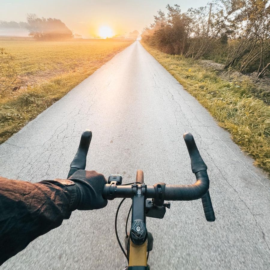 early morning ride gravel
