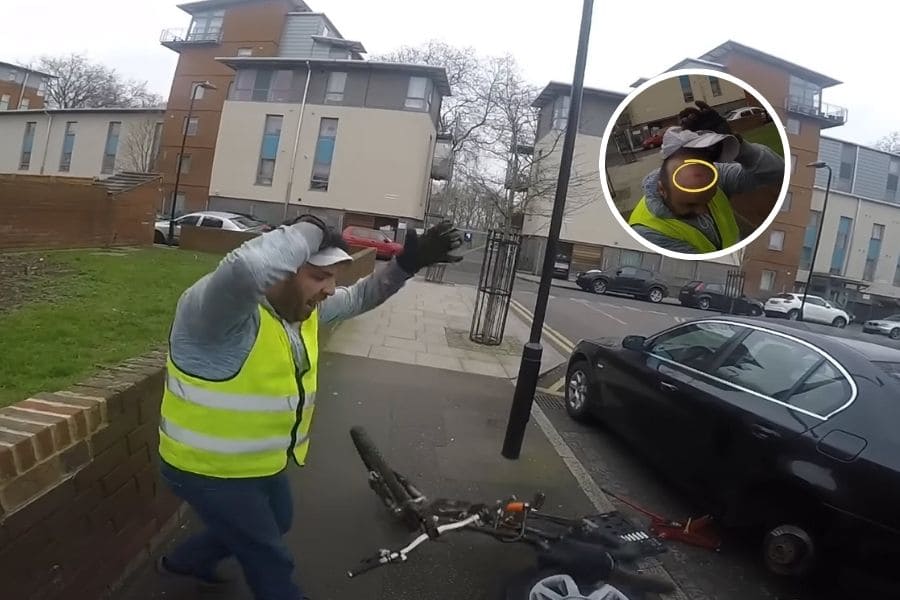 Cyclist’s Sidewalk Blunder Leads to Painful Encounter with Mechanic