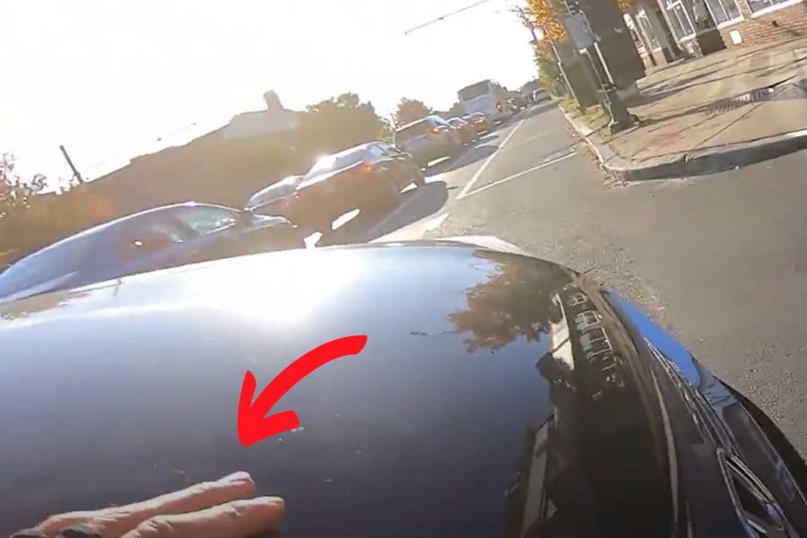 The car driver collided with the cyclist in Boston