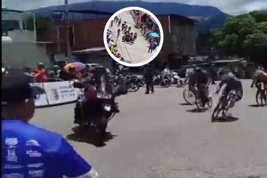 Police motorbike sends cyclists flying At Vuelta a Venezuela
