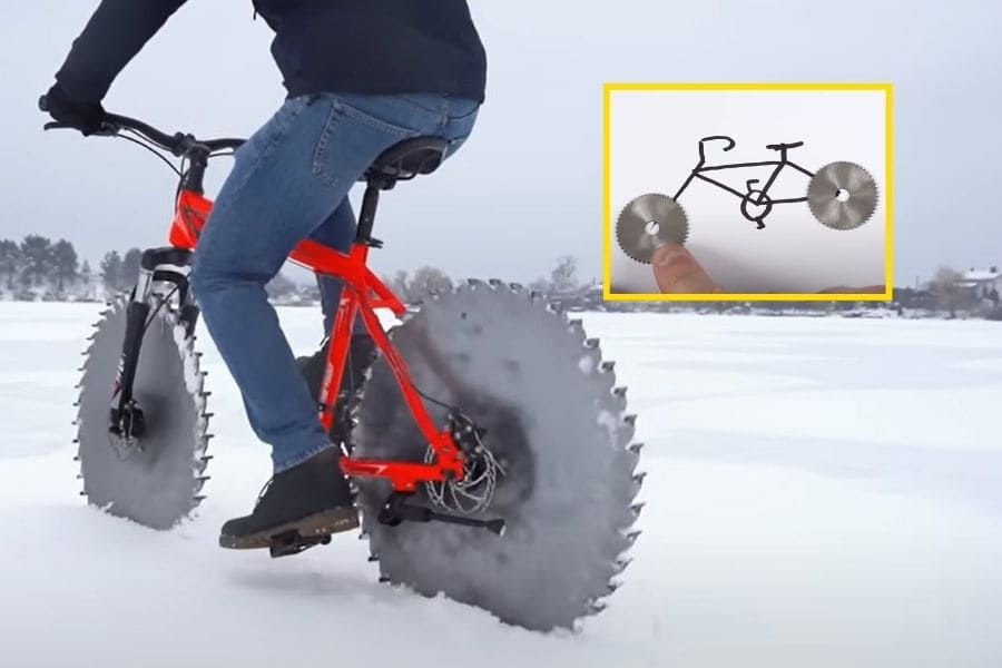 This Guy Replaced His Bike Wheels with GIANT SAW BLADES - BikePush