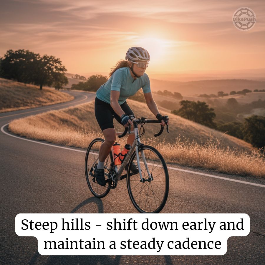 shift down early and maintain a steady cadence